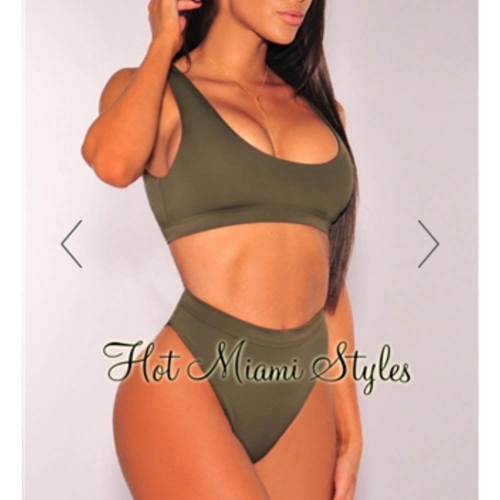 Hot Miami styles-small top and high waisted bottom